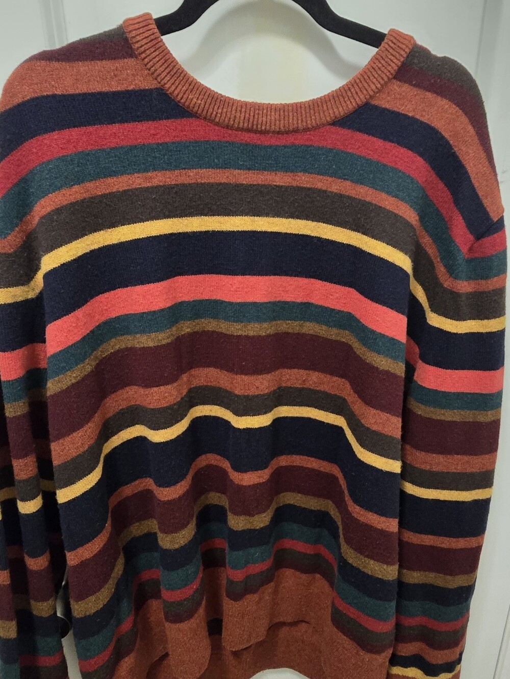 GAP Mens 3XL Merino Wool Blend Striped Knit Crewneck Sweater Multicolor